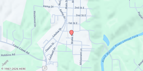 Map showing Waterstone Church at 210 Brake St. S., Warrior, AL