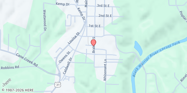 Map showing Waterstone Church at 210 Brake Street S, Warrior, AL