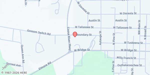 Map showing Elmore County Food Pantry at 515 W. Boundary St., Wetumpka, AL