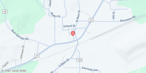 Map showing Wilsonville Mobile Pantry at 9851 S. Main St., Wilsonville, AL