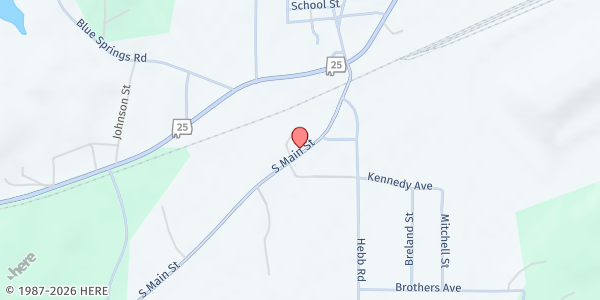 Map showing Wilsonville Mobile Pantry at 9851 S. Main Street, Wilsonville, AL