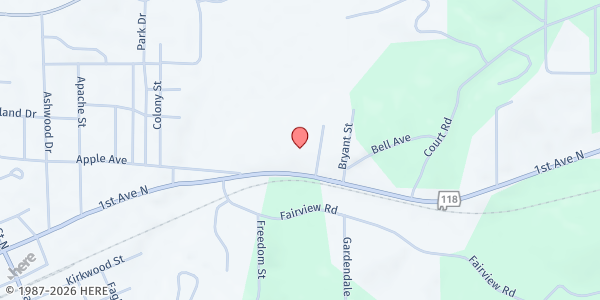 Map showing Winfield First Methodist Church at 835 Bankhead Hwy., Winfield, AL