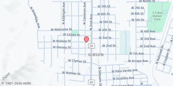 Map showing Ajo Distribution (CFB) at 950 N. Cameron, Ajo Heights, AZ