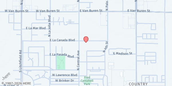 Map showing First Southern Baptist Church of Avondale at 1001 N Central Ave, Avondale, AZ