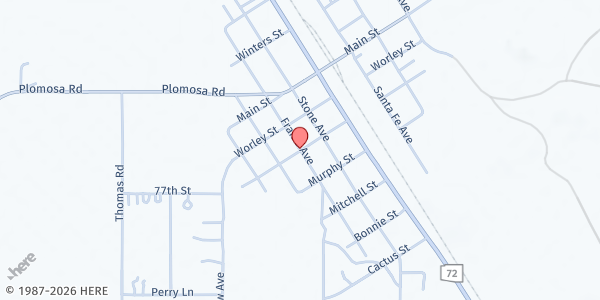 Map showing Bouse Distribution at 2247 Frame Ave, Bouse, AZ