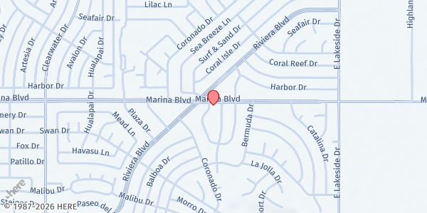 Map showing Society of St. Vincent de Paul: St. Margaret Mary's at 780 Marina Blvd., Bullhead City, AZ