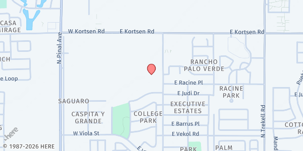 Map showing New Beginnings Church of the Nazarene - MASH Unit at 1915 N. Casa Grande Ave., Casa Grande, AZ