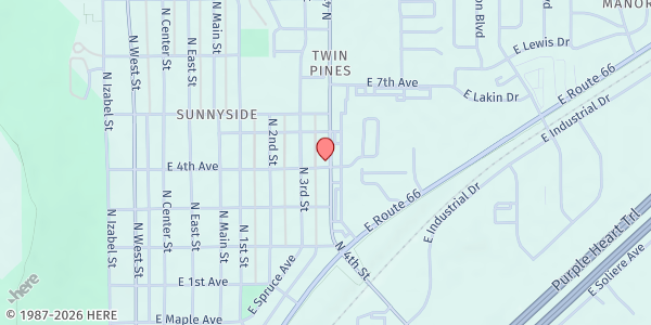 Map showing Catholic Charities Community Services - Flagstaff at 2101 N 4th St, Flagstaff, AZ