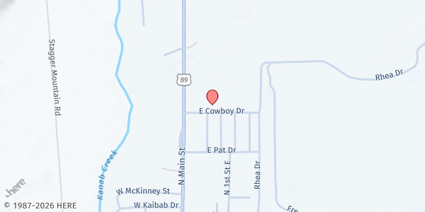 Map showing Town of Fredonia - Community Health Center - Food Distribution Center at 100 E E Wood Hl Rd, Fredonia, AZ