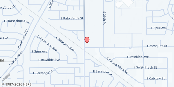 Map showing Victory Tabernacle Pentecostal Church of God at 339 S. Lindsay Rd., Gilbert, AZ