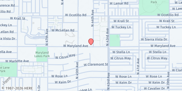 Map showing Alhambra ESD 68 Family Resource Center at 4432 W. Maryland Ave., Glendale, AZ
