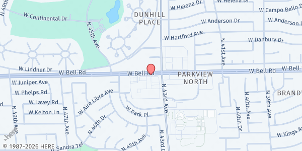 Map showing Brighter View Foundation - Glendale at 4331 W Bell Rd, Glendale, AZ