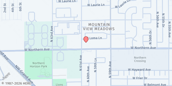 Map showing Salvation Army (Glendale) at 6010 W. Northern Ave., Glendale, AZ