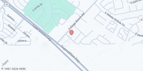 Map showing Gold Canyon United Methodist Church Food Bank at 8330 East Sunrise Sky Drive, Gold Canyon, AZ