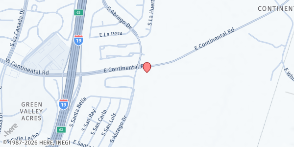 Map showing Community Food Bank - Green Valley at 250 Continental Rd, Green Valley, AZ