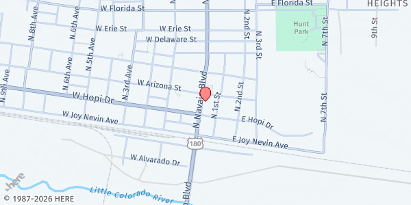 Map showing White Cone Chapter at 28 N Highway 77 PMB 5120, Holbrook, AZ