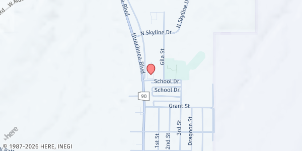 Map showing The Salvation Army Sierra Vista - Huachuca City at 500 N Gonzales Blvd, Huachuca City, AZ