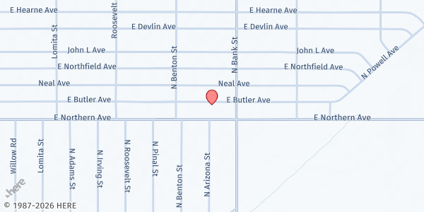 Map showing Kingman Area Food Bank at 2930 E Butler Ave, Kingman, AZ