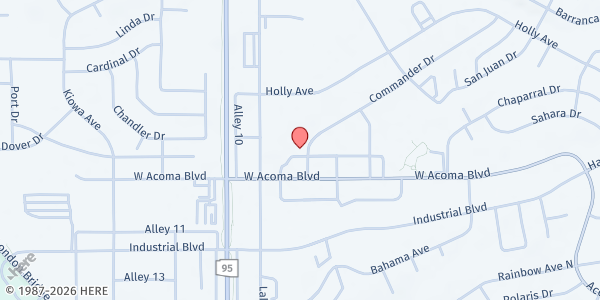 Map showing Our Lady of the Lake/Society of St. Vincent de Paul at 1851 Commander Dr., Lake Havasu City, AZ