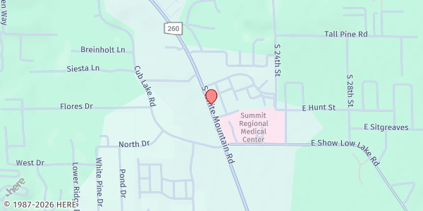 Map showing White Mountain Catholic Charities at 5091 South White Mountain Blvd., Lakeside, AZ