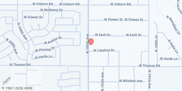 Map showing All Faith Community Services at Lighthouse Fellowship at 3015 N 195th Ave, Litchfield Park, AZ