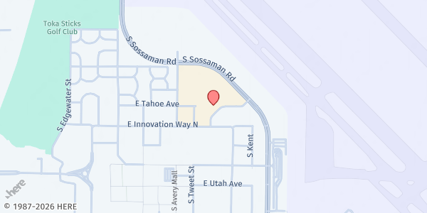 Map showing Chandler Gilbert Community College, Williams Campus at 7412 East Tahoe Avenue, Mesa, AZ