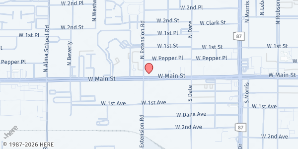 Map showing Foundation Home at 756 W. Main St., Mesa, AZ