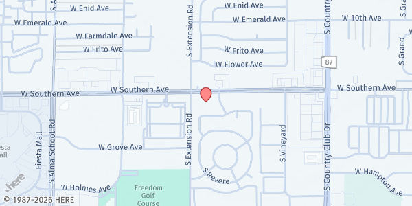 Map showing Native Health - Mesa at 777 W. Southern Ave., Mesa, AZ