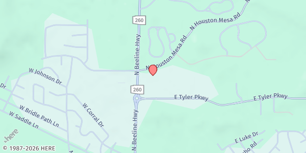 Map showing Payson First Church of the Nazarene at 200 E. Tyler Parkway, Payson, AZ