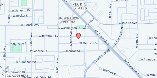 Map showing Foundation for Senior Living Peoria at 8335 W Jefferson, Peoria, AZ
