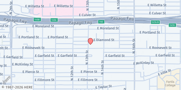 Map showing Aim Right Ministries - Phoenix at 1013 N 13th St, Phoenix, AZ