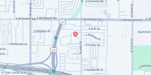 Map showing Balsz Elem School District - Brunson Lee School at 1350 N 48th St, Phoenix, AZ
