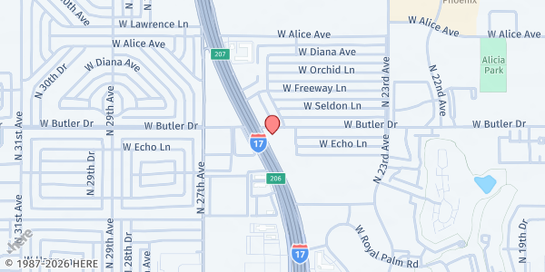Map showing Building Arizona Families - Phoenix at 8433 N Black Canyon Hwy Suite 152, Phoenix, AZ