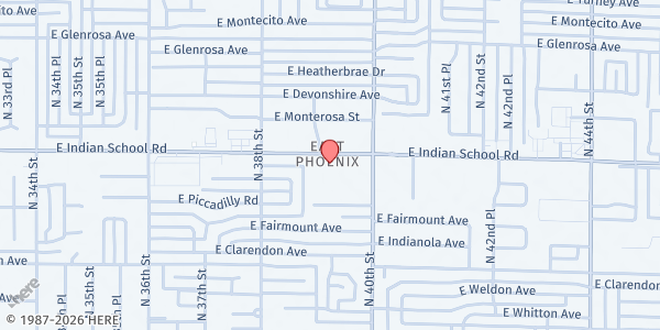 Map showing Christ Lutheran Church at 3901 E. Indian School Rd., Phoenix, AZ