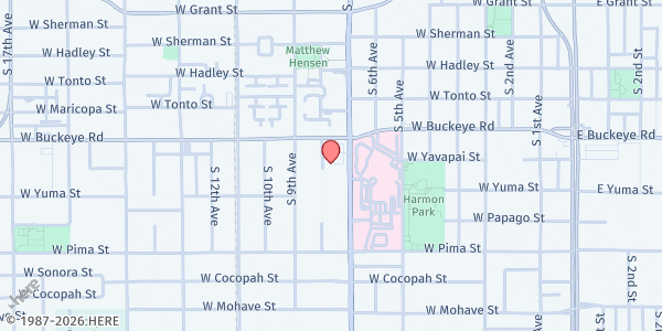 Map showing COP HS Senior Center (Senior Opps West) at 1220 7th Ave., Phoenix, AZ
