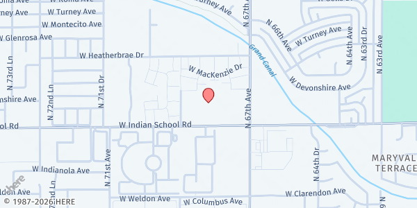 Map showing CPLC (Chicano Por La Causa) at 6850 W. Indian School Rd., Phoenix, AZ