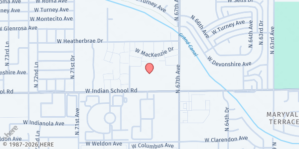 Map showing CPLC (Chicano Por La Causa) - Phoenix at 6850 W. Indian School Rd., Phoenix, AZ