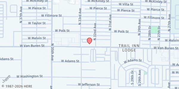 Map showing CPLC Community Center at 3216 W Van Buren St, Phoenix, AZ