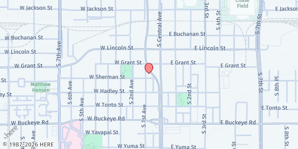 Map showing Friendly House Inc at 723 S 1st Ave, Phoenix, AZ