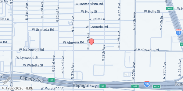 Map showing Grace Temple Apostolic Church at 2937 W Almeria Rd, Phoenix, AZ