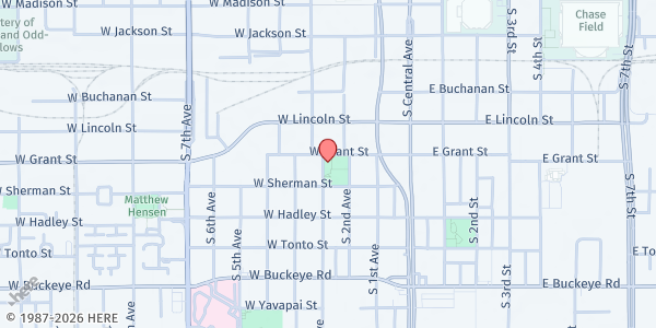 Map showing Grant Park at 701 S 3rd Ave, Phoenix, AZ