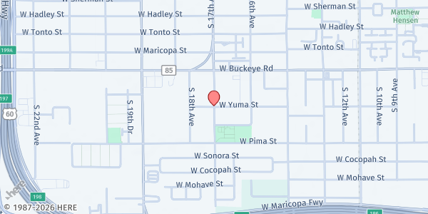 Map showing Greater Phoenix Urban League at 1402 S. 17th Ave., Phoenix, AZ