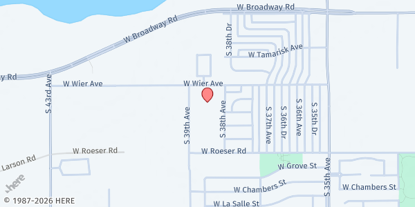 Map showing Laveen Elementary School District (M.C. Cash) at 5000 S Sandomir Way, Phoenix, AZ