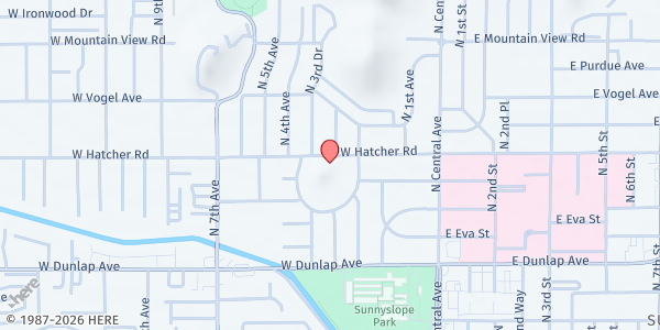 Map showing Manna Impact Foundation at 321 W Hatcher Rd Suite 207, Phoenix, AZ