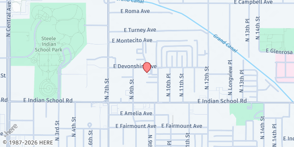 Map showing Native American Connections at 931 E Devonshire, Phoenix, AZ