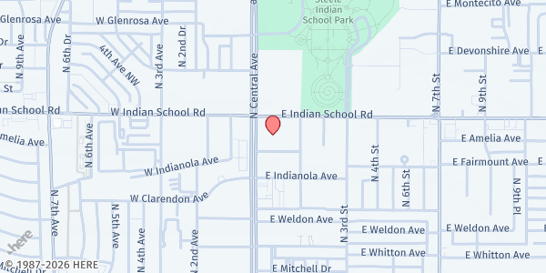 Map showing Native Health (Central) at 4041 N. Central Ave., Phoenix, AZ