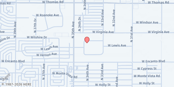 Map showing Phoenix Rescue Mission - Mobile Resource at 2515 N 34th Dr., Phoenix, AZ