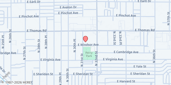 Map showing Salud En Balance Centro Communitario at 2801 N 31st St, Phoenix, AZ