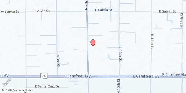 Map showing Salvation Song Ministries at 34835 N 7th St, Phoenix, AZ