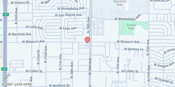 Map showing Smart Schools Inc at 5336 N. 19th Ave., Phoenix, AZ